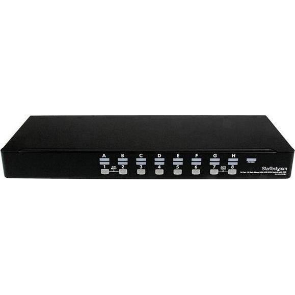 Thumbnail - StarTech 16 Port 1HE USB VGA KVM Switch mit OSD zur Rack-Montage - 16-fach Rackmount KVM Umschalter - Schwarz, KVM Switc...