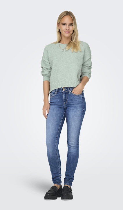 Actual product image Only Round neck Ribbed cuffs Drop shoulder jumper Knitted jumper (L)