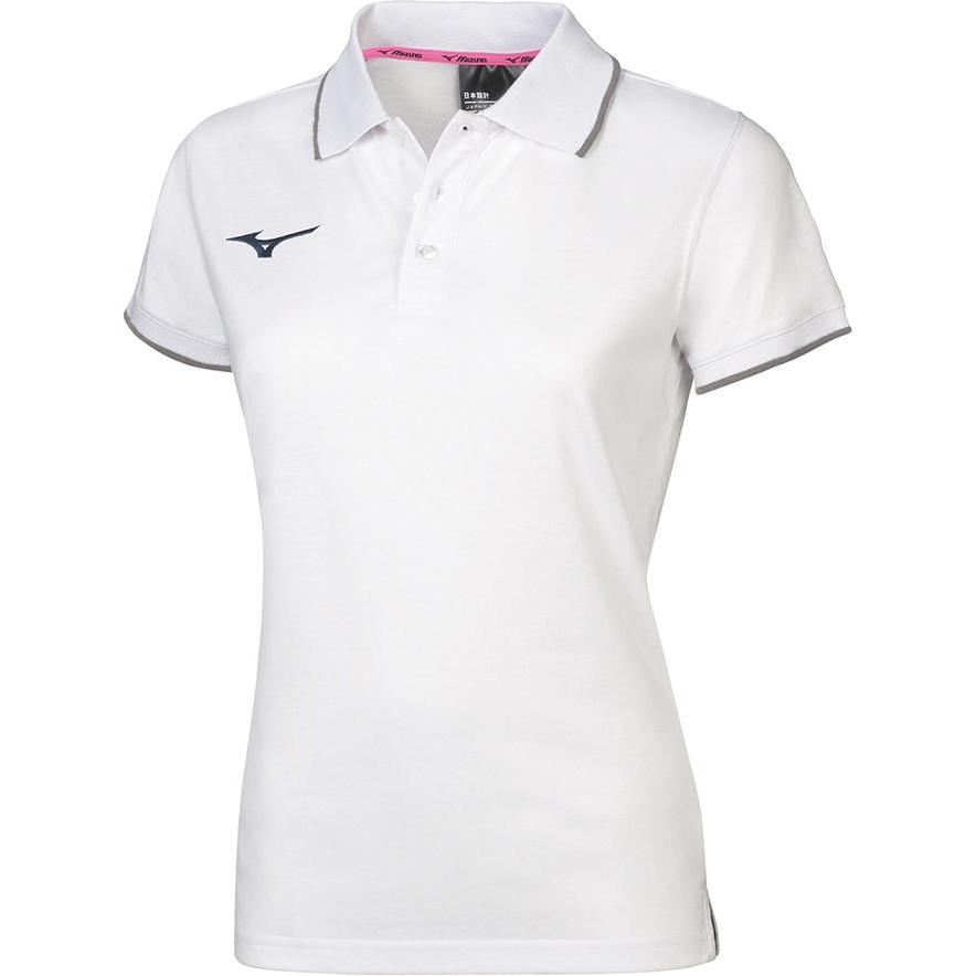 Mizuno, Damen, Sportshirt, Wom Polo Damen (XL), Weiss, XL