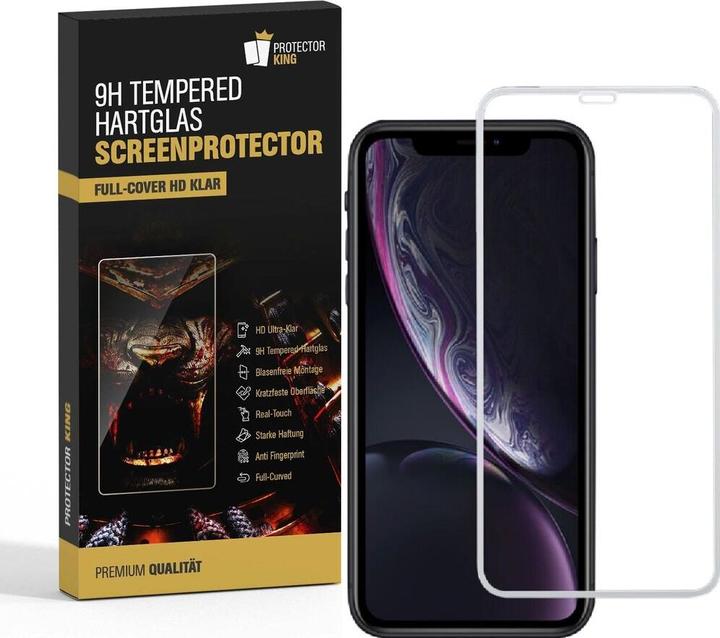 Produktbild Protectorking 1x echtes Tempered 9H Panzerhartglas 3D KLAR (1 Stk., Apple iPhone XR)