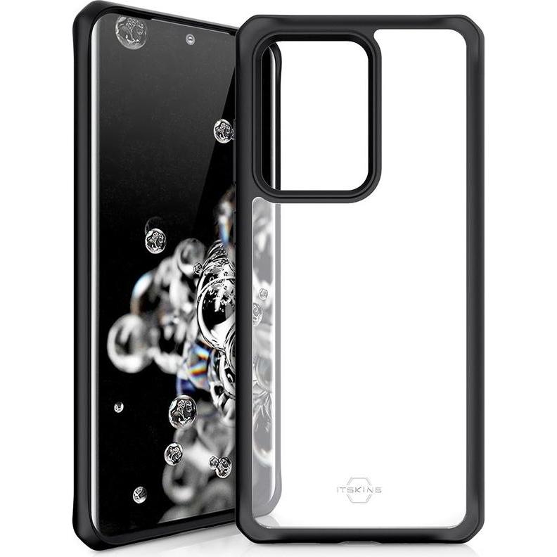 Itskins Hybrid Solid (Samsung Galaxy S20 Ultra), Smartphone Hülle, Schwarz, Transparent