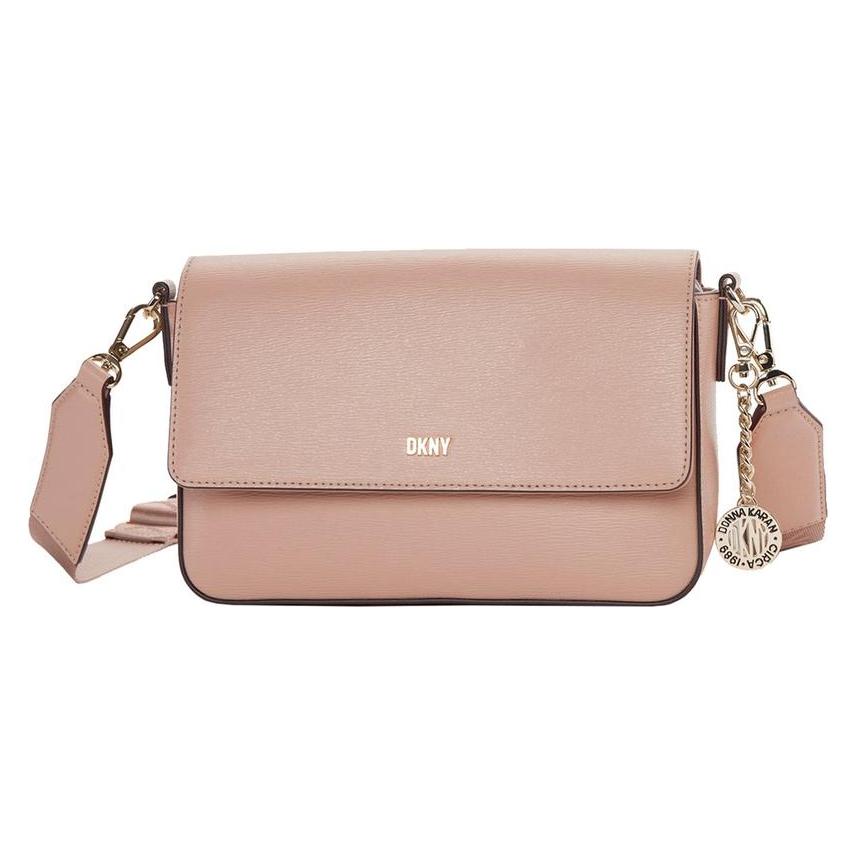 Dkny, Damen, Handtasche, Leder Umhängetasche Umhängetasche Bryant Park Md Flap Crossbody Bag Cameo Pink, Rosa
