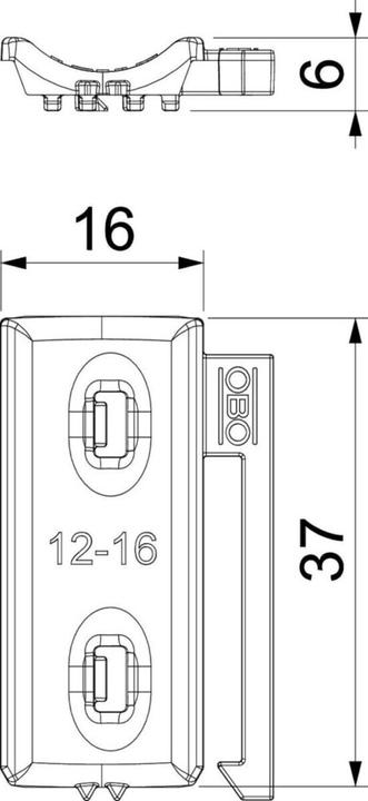 Produktbild OBO Bettermann Universal-Gegenwanne (Kunststoffkabelbinder, 16 mm, 1 Stk.)