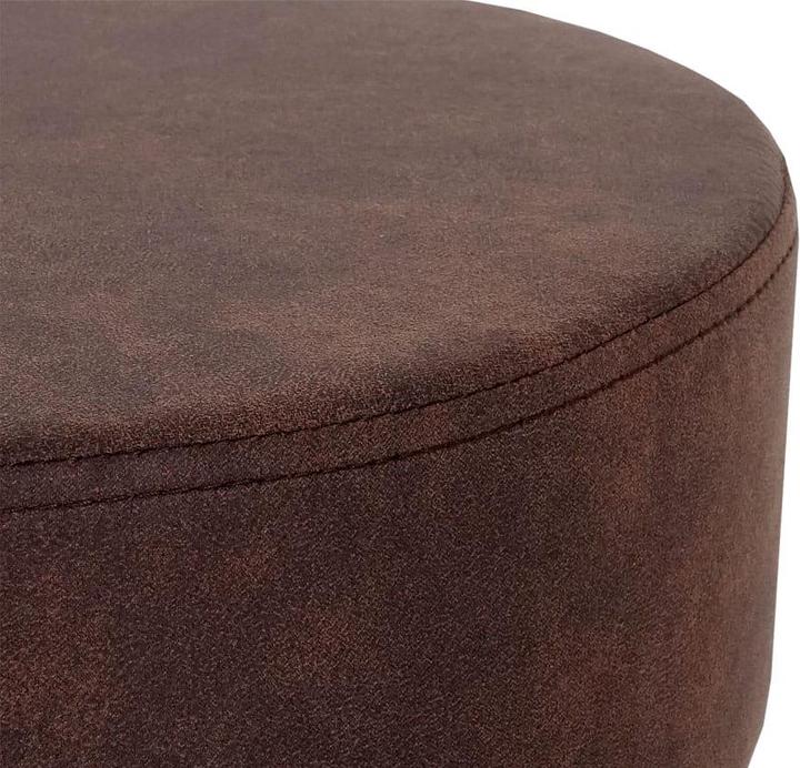 Produktbild Swisshandel24 Hocker, Sitzhocker Schminkhocker, höhenverstellbar Ø 35cm Wildlederimitat, vintage dunkelbraun