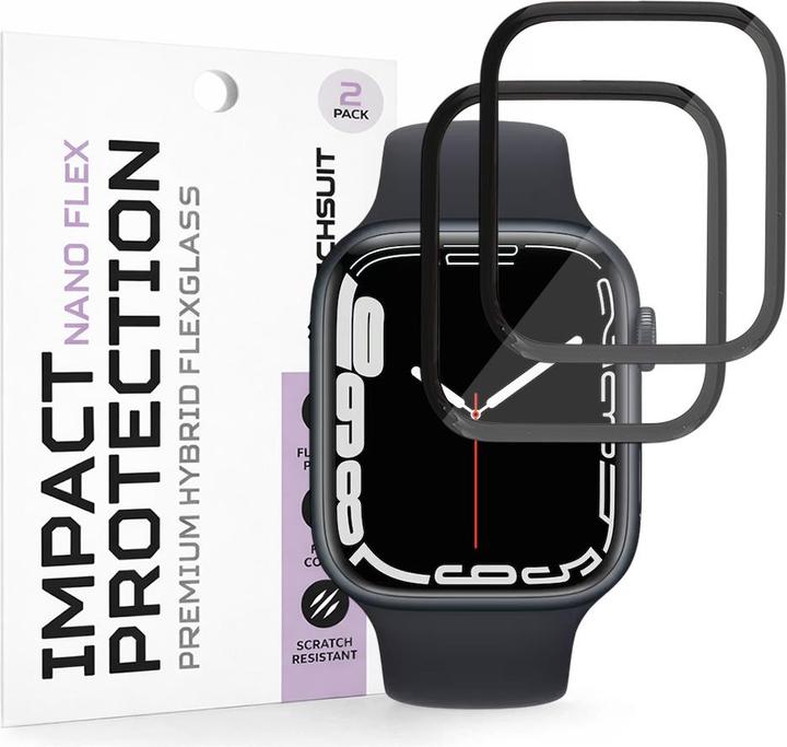 Image du produit Techsuit - Nano Flex (2 pack) - Apple Watch 7 / 8 / 9 45mm - Black