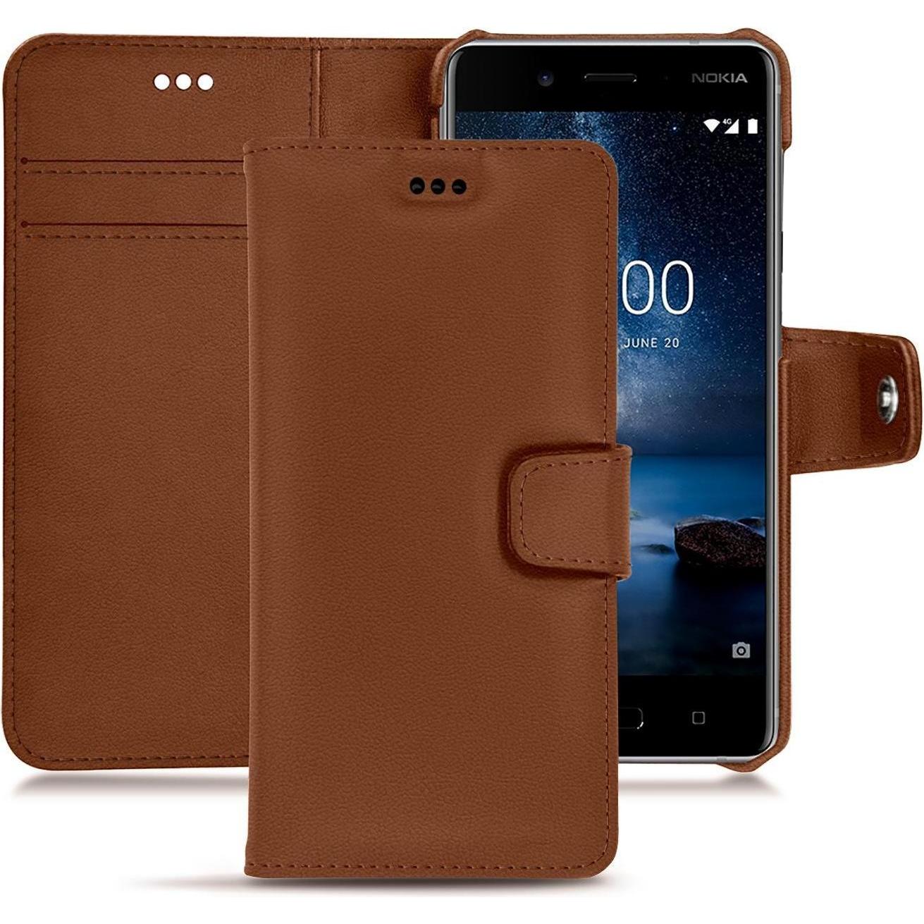 Thumbnail - Noreve Lederschutzhülle Wallet (Nokia 8), Smartphone Hülle, Braun