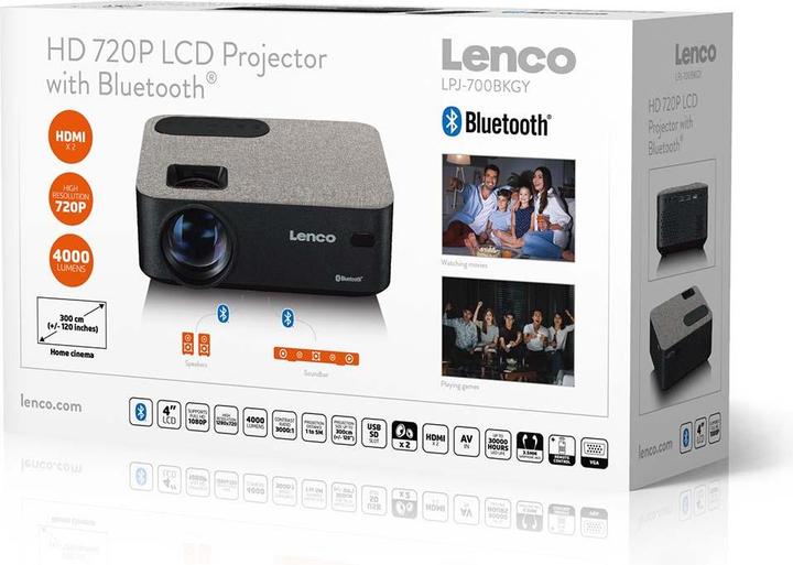 Productafbeelding Lenco LPJ-700BKGY (HD, 4000 lm)