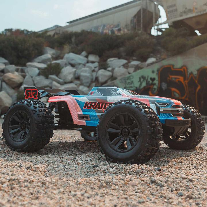 Image du produit Arrma KRATON 6S V6 4X4 BLX 1/8 Brushless Speed Monster Truck RTR, Blau/Orange (RTR Prêt à fonctionner)
