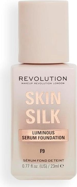 Actual product image Makeup Revolution Skin Silk Serum Foundation Light to Medium Coverage with Hyaluronic Acid F9 23ml (F9)