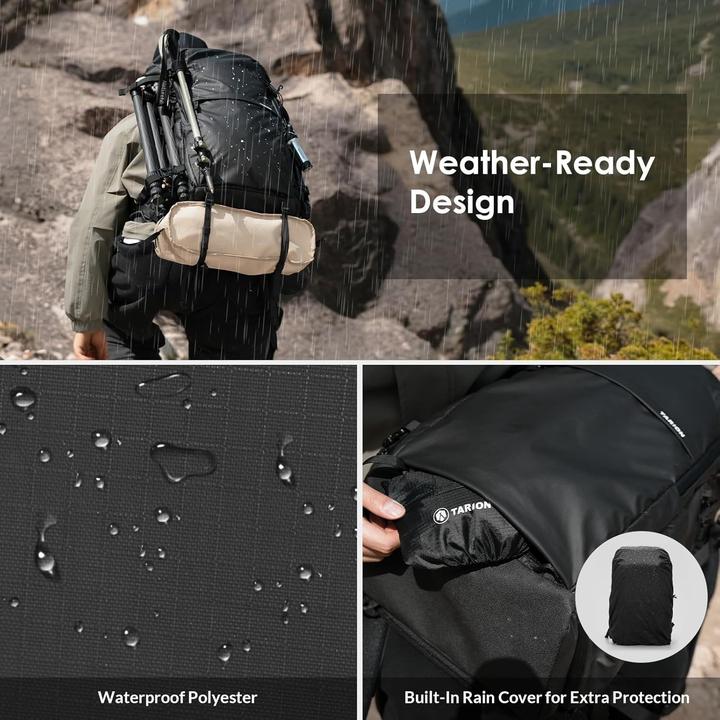 Actual product image Tarion Professional Camera Backpack with Rolltop Design, Side Access, and Removable Insert (Photo backpack, 35 l)