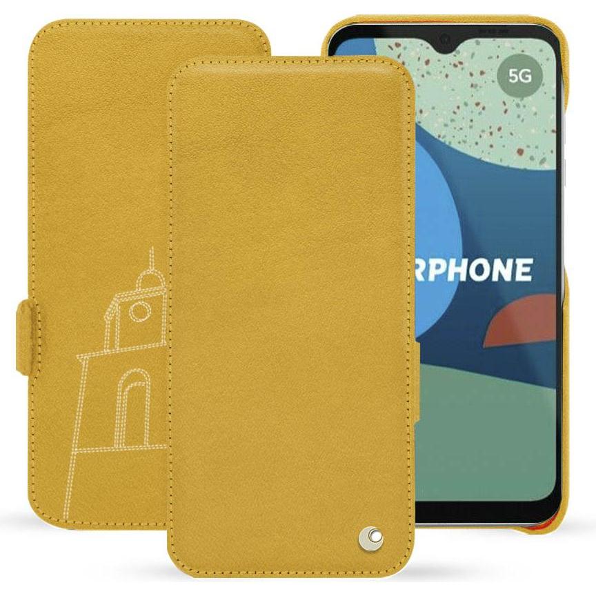 Noreve Lederschutzhülle horizontal (Fairphone 4), Smartphone Hülle, Orange