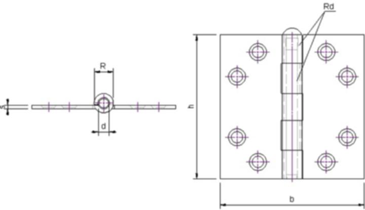 Actual product image Charmag Blind hinges straight