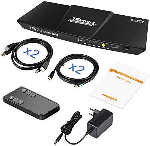 Produktbild TESmart Dual-Monitor 2-Port KVM-Switch