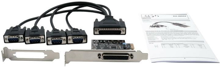 Produktbild Exsys GmbH PCIe 4S Seriell RS-232 Karte, Octopus Kabel (ASIX)