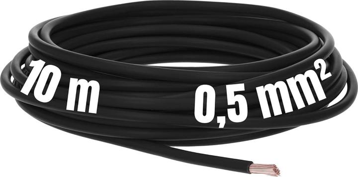 Produktbild Kalitec 10 Meter H05V-K 0,5 mm² schwarz I Kabel 0,5mm2 als Verdrahtungsleitung I flexible Aderleitun (10 m)