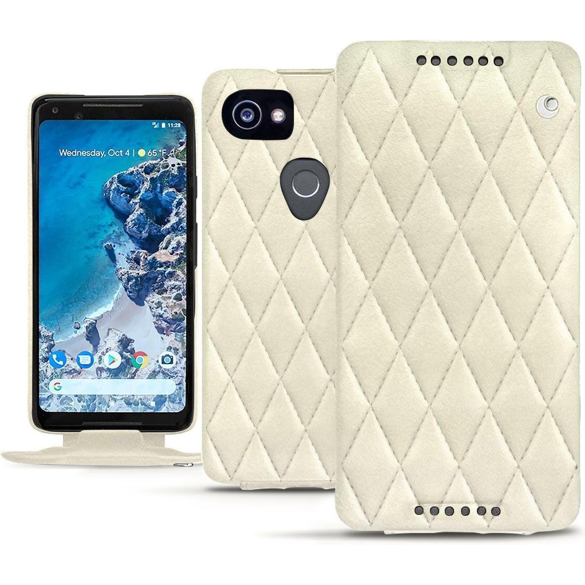 Noreve Lederschutzhülle vertikal (Google Pixel 2 XL), Smartphone Hülle, Weiss