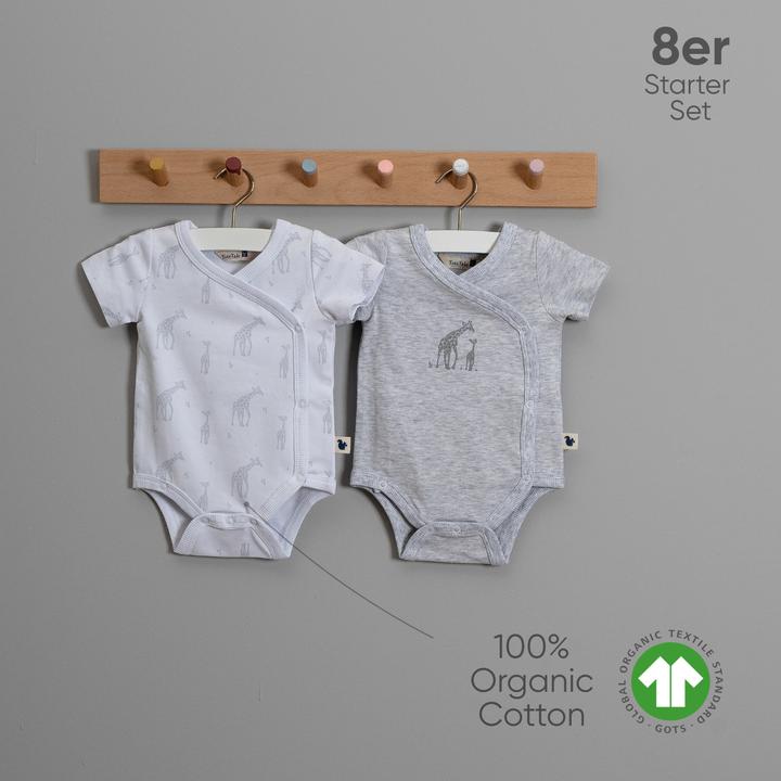 Produktbild TotsTale Premium 8-tlg. Newborn Starter-Set – Babykleidung aus Bio-Baumwolle – Geschenk zur Geburt (50, 56, 62, 68)