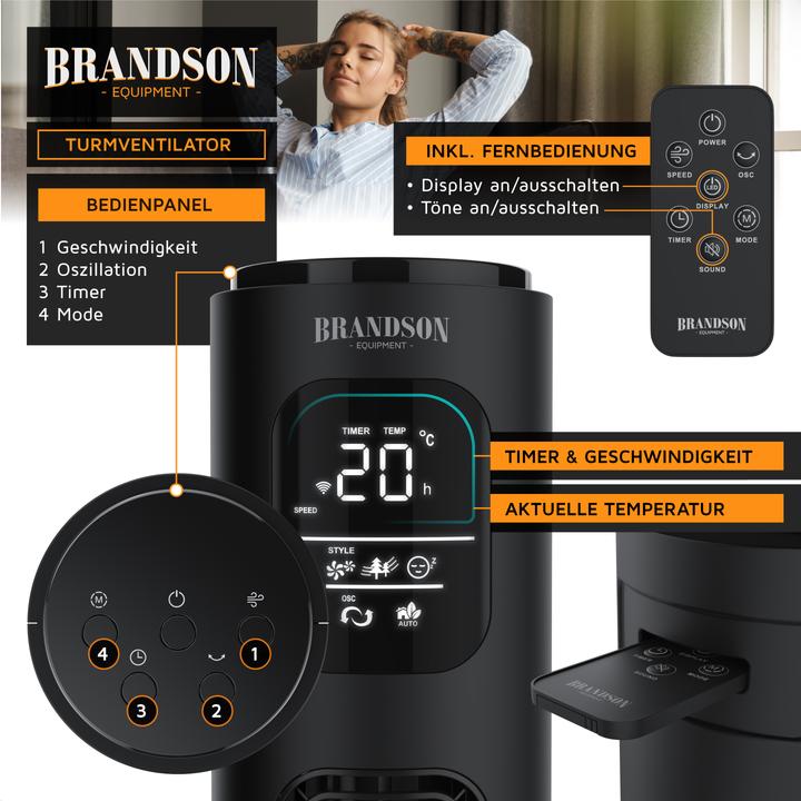 Actual product image Brandson Tower fan (52 dB)