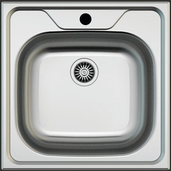 Asil Krom STAINLESS STEEL SINK AS14+ SYPHON AS1007 (Top-mounted sink, 50 cm, 50 cm)
