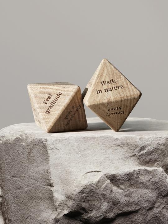 Actual product image ChiCura Mindfulness Wooden Dice CC2