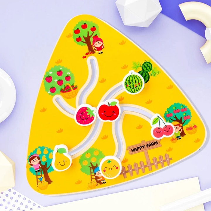 Immagine prodotto Activity Board Schede labirinto Giocattolo di legno Animali Frutta Forma Digitale Scivolare Puzzle Abbinamento