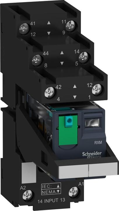 Produktbild APC Miniatur-Steckrelais mit LED RXM, 2 Wechsler, DC, 24V, 12A, Schraubklemme