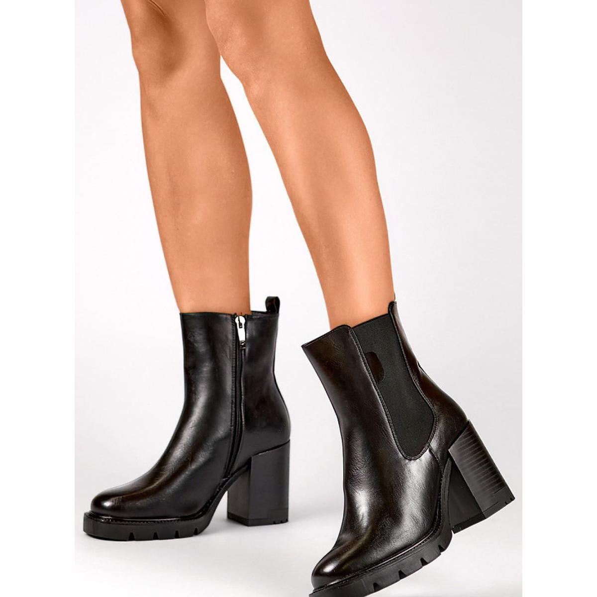 Primo, Damen, Boots + Stiefel, Stiefeletten mit Absatz, Schwarz, (38)