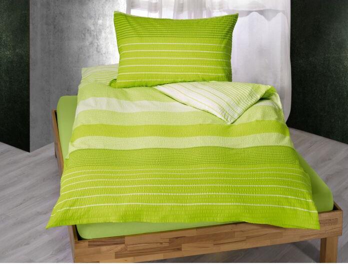 Vedia Parure de lit en seersucker, 160x210 cm + 65x100 cm (Set de linge de lit, 65 x 100 cm, 160 x 210 cm)