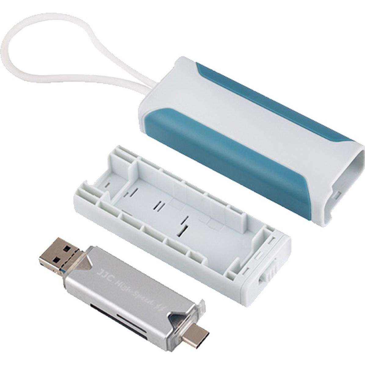 JJC Alloggiamento per scheda di memoria MCR STM5WB, Lettore di schede di memoria, Bianco