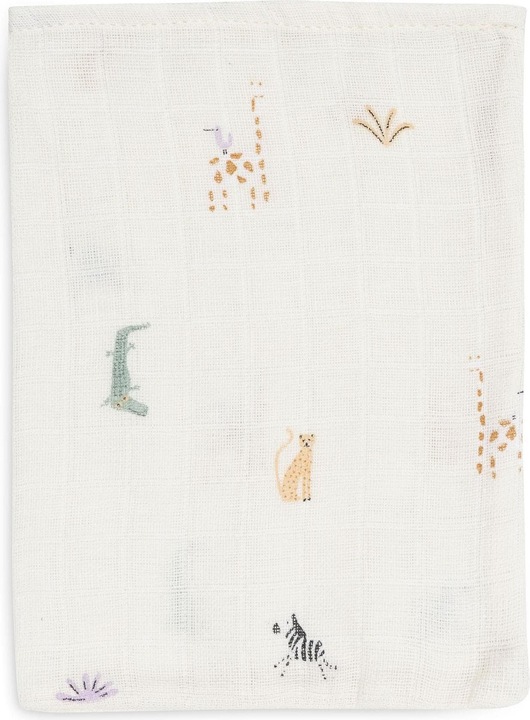 Actual product image Jollein Baby flannel set of 3 15 x 20 cm, Jungle Jambo White