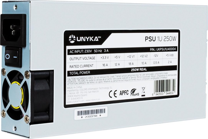 Actual product image Unykach FLEX 1U standard UK PSU 1U 250W (250 W)