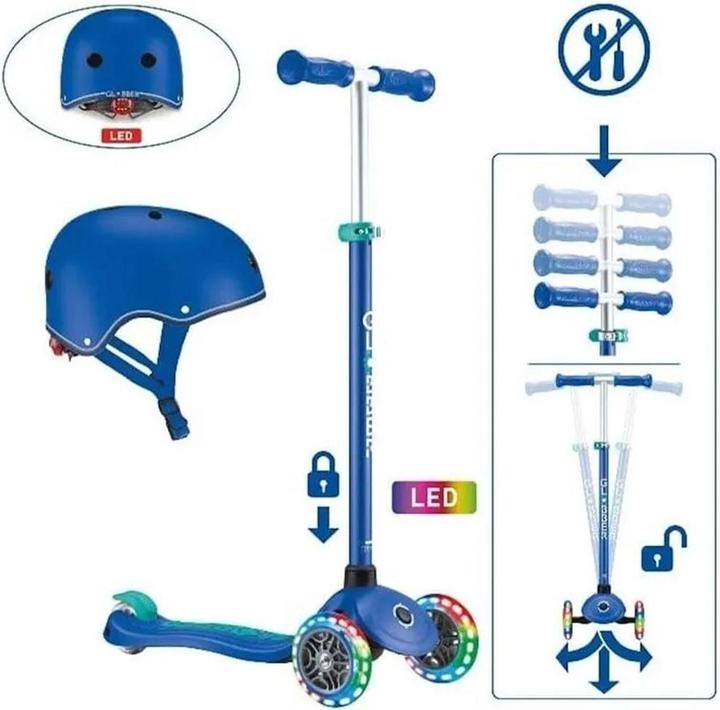 Actual product image Globber Primo Plus Lights incl. children's helmet - 3 Wheels Scooter