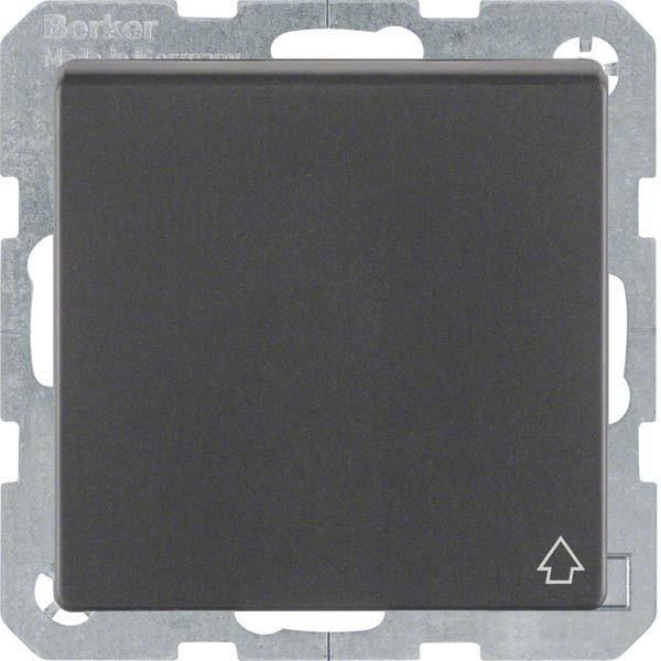 Berker, Steckdose, Steckdose mit Schutzkontaktstift und Klappdeckel Q.1/Q.3 anthrazit, samt