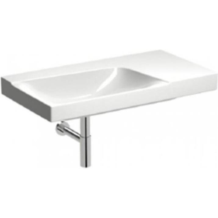 Geberit, Waschbecken, Waschtisch Xeno 90 cm Ablage rechts wei mit KeraTec Glasur ohne Hahnloch 500534 (480 mm, 900 mm)