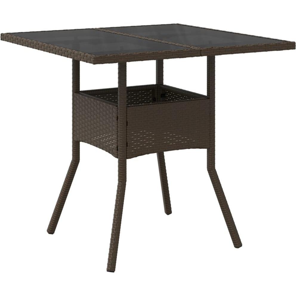 VidaXL, Gartentisch + Balkontisch, Gartentisch mit Glasplatte (80 cm)