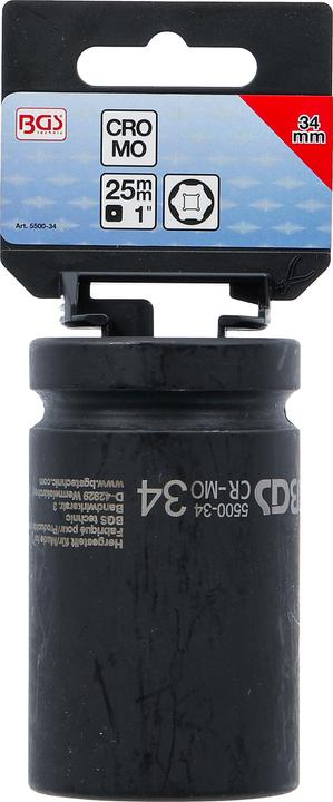 Produktbild BGS Kraft-Steckschlüssel-Einsatz Sechskant, tief Antrieb Innenvierkant 25 mm (1") SW 34 mm (34 mm)