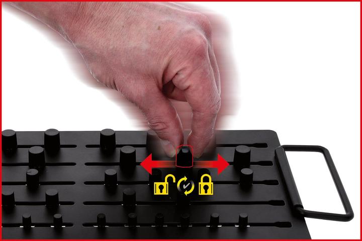 Actual product image KS Tools Magnetic socket organiser system 3 sockets 800.0185