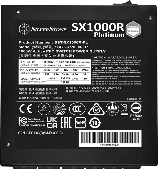 Produktbild Silverstone SilvStone SST-SX1000R-PL 1300W ATX 40 SST-SX1000R-PL (1000 W)