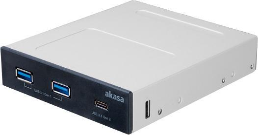 Produktbild Akasa USB-Konsole 20-poliger USB 3,1 Header (W) bis USB Typ A, USB-C (USB-C, 3 Ports)