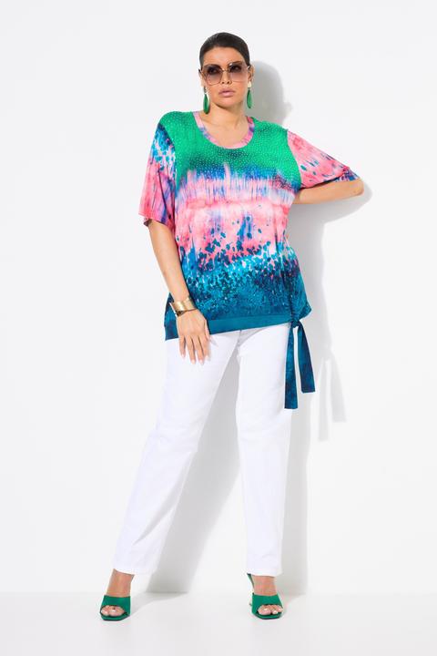 Actual product image Ulla Popken Abstract Gradient Tie Hem Tee (46, 48)