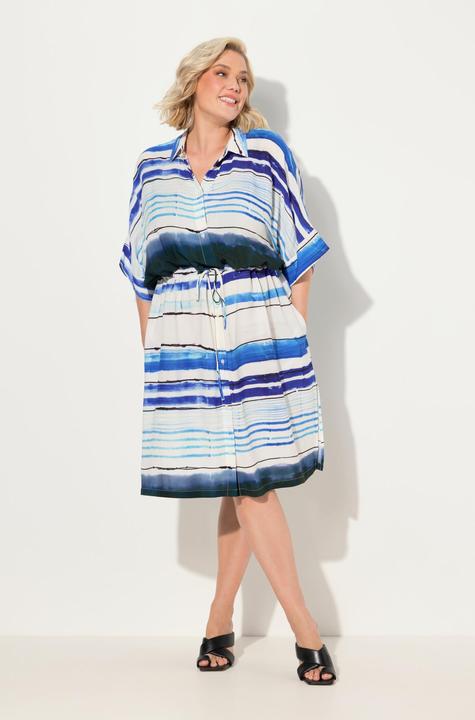 Actual product image Ulla Popken Oversized Striped Short Sleeve Shirt Dress (42, 44)