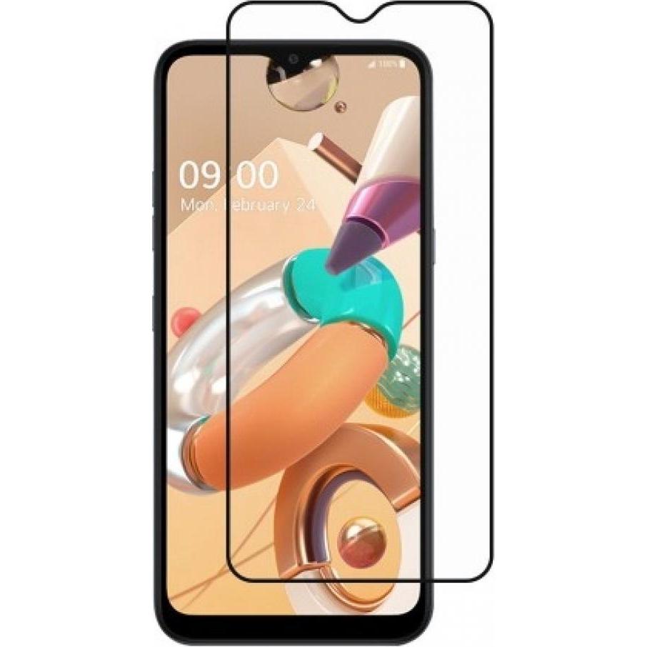 Screenguard LG K41S Full Screen Panzerglas Schutzfolie 2.5D 9H (LG K41s), Smartphone Schutzfolie, Schwarz