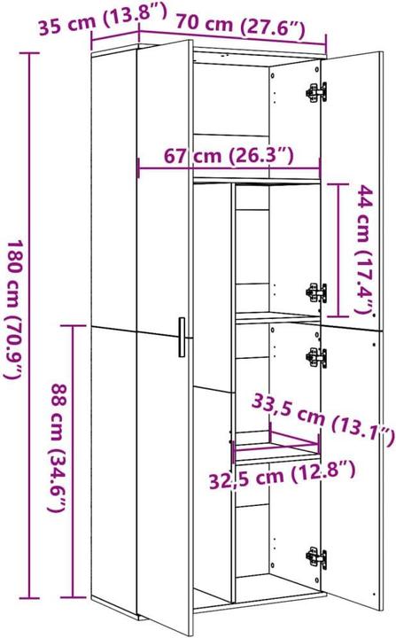 Image du produit vidaXL Highboard (35 x 35 x 180 cm)