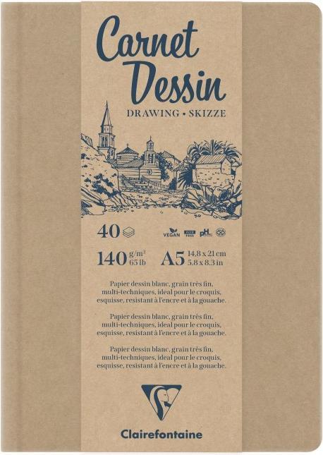 Image du produit Clairefontaine Zeichenbuch (A5, Blanc, Couverture rigide)