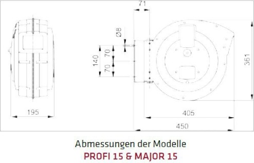 Actual product image Elmag Automatic hose reel ROLL AIR PROFI 15