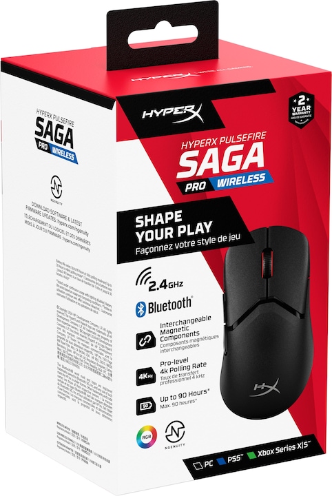 Produktbild HP HyperX Pulsefire Saga Pro Wireless-Gaming-Maus (schwarz) (Kabelgebunden)