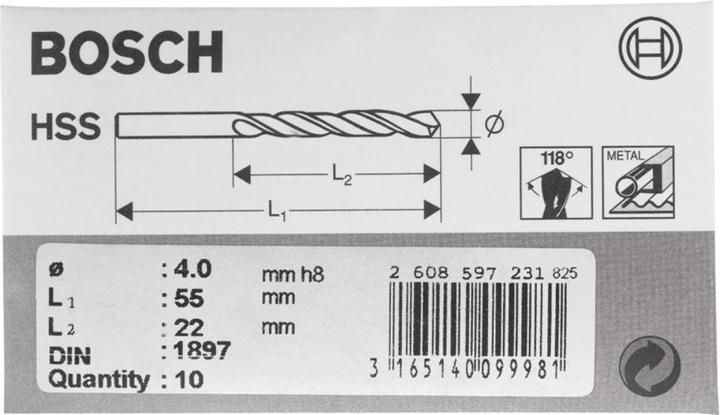 Productafbeelding Bosch Professional Zubehör HSS metaaldraaiboor 3 mm A (3 mm)