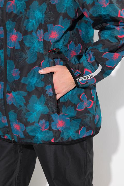 Actual product image Ulla Popken Neon Floral Print Packable Rain Jacket (46, 48)