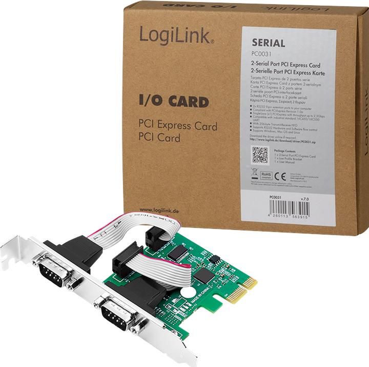 Produktbild LogiLink 2 x serielle (COM) PCIe