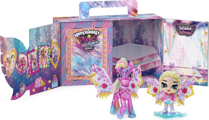 Actual product image Hatchimals Pixies Riders Wilder Wings collectible figure with mythical creatures to ride and much